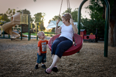 Sunset on playground